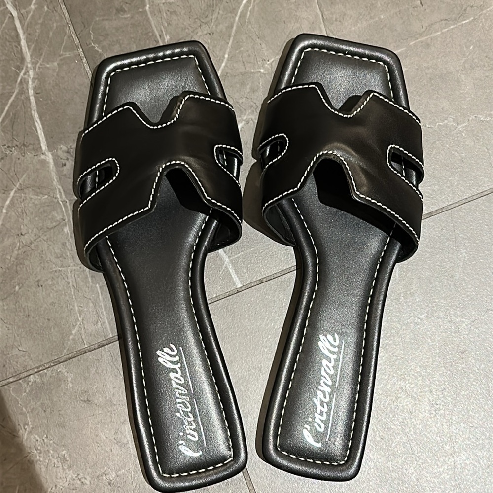 Black Leather Sandals